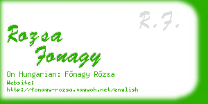 rozsa fonagy business card